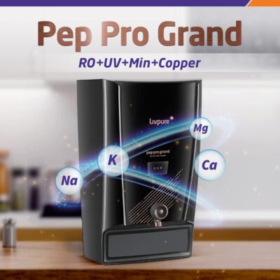 Livpure Pep Pro Grand RO+UV+Mineraliser+Copper, 15 LPH Water Purifier | Suitable for Borewell, Tanker, Municipal Water - 7 L Storage Tank, Black - Image 2