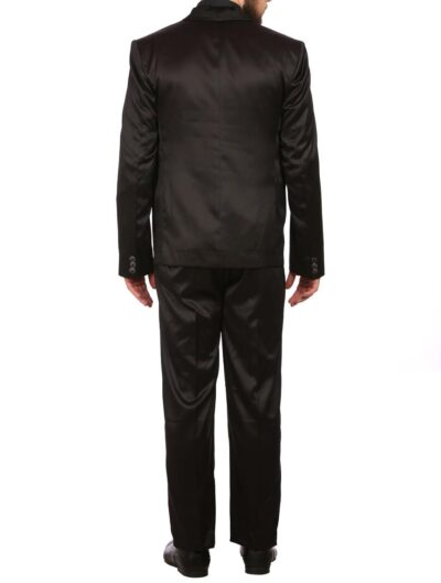 WINTAGE Men's Poly Blend Notched Lapel Black Tuxedo 3Pc Suit - Image 3