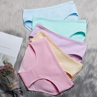 Women's Candy (Pop) Color Brief/ 100% Super Soft Cotton Hipster Ladies Plain Bright Panty/Innerwear Inner Elastic Underwear Combo(Pack of 1,2,3,4,5,6) (Colour May Very) - Image 2
