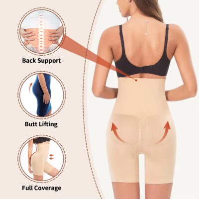 NIRDAMBHAY Tummy Tucker Women's High Waist Anti Rolling Strips Shapewear Comfortable Slimming Panties Underwear Body Compression Shorts (Size : 32 to 40 Inch) - Image 3