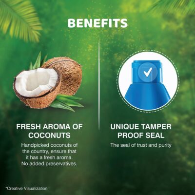 Bajaj 100% Pure Coconut Oil 600 ml - Image 4
