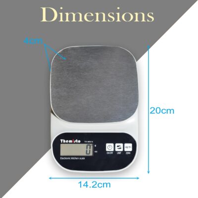 Themisto TH-WS15 Electronic digital Kitchen Weighing Scale |10 Kg|Back Light LCD| Made In India with 1 Year Warranty - Image 2