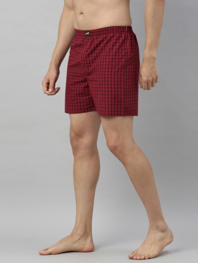 Broon Men's Multicolor Checked Cotton Blend Assorted Boxer Shorts Pack of 3 | Regular Fit | Elasticated Waistband | Back Pocket | Mens Boxers - Image 6