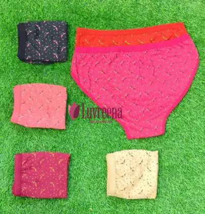 Luvreena Pack of 6 Women's Cotton Hipster Innerwear Floral Printed Panties Assorted Briefs with Elastic Inner Wear Multicolor - Image 5