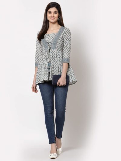 KBZ Womens Cotton Printed Regular Top - Image 2