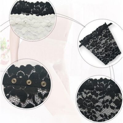 Bowiemall Cotton Clip-on Mock Lace Camisole for Women Deep Neck Cleavage Cover High Neck Camisoles Insert Vest Bra- Set of 3, Multicolor - Image 3