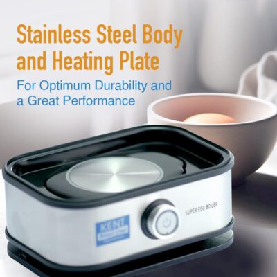 KENT Super Egg Boiler | 3 Boiling Modes | Stainless Steel Body and Heating Plate | 6 Eggs at a Time | Automatic Turn-Off | Silver - Image 6