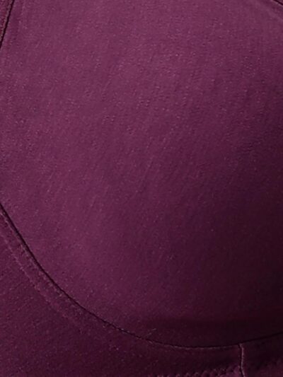 Clovia Women's Cotton Non-Padded Wirefree Full Coverage T-Shirt Bra in Purple - Image 9