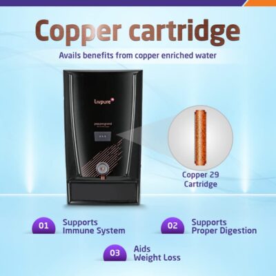 Livpure Pep Pro Grand RO+UV+Mineraliser+Copper, 15 LPH Water Purifier | Suitable for Borewell, Tanker, Municipal Water - 7 L Storage Tank, Black - Image 3