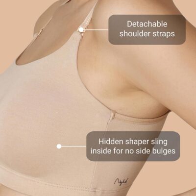 NYKD Everyday Wireless & Non-Padded Easy Breezy Slip-On T-Shirt Cotton Bra for Women with Full Coverage - NYB165 - Image 4