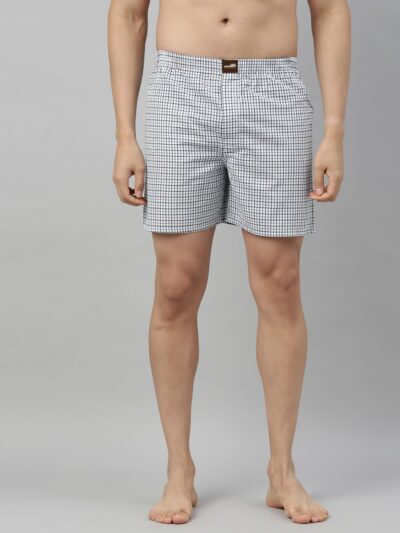 Broon Men's Multicolor Checked Cotton Blend Assorted Boxer Shorts Pack of 3 | Regular Fit | Elasticated Waistband | Back Pocket | Mens Boxers - Image 3