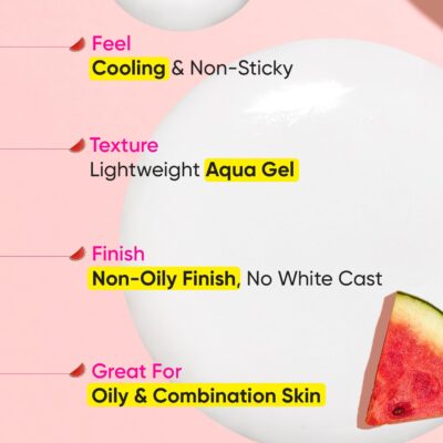 Dot & Key Watermelon Cooling Sunscreen SPF 50+ PA++++ | With Hyaluronic Acid, Instantly Cools Skin, Broad Spectrum Protection | Controls Excess Oil, Checks Tanning, No White Cast, All Skin Types | 50g - Image 2