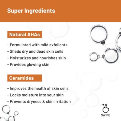 Chemist At Play AHA Body Lotion with 5% Natural AHA, Niacinamide, Shea Butter | For Exfoliating Dry & Dead Skin Cells, Deep Nourishment & Radiant Skin | Skin Brightening Lotion | 236ml - Image 3