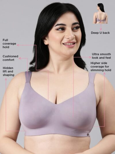 Enamor Women's Everyday Fashion Bra - Non-Padded, Non-Wired, Full Coverage, Ultra-Smooth Look and Better Hold with Cushioned Straps - Image 2