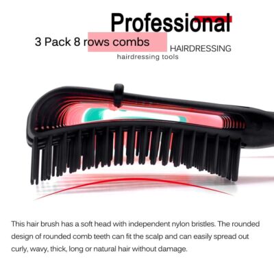 INSIME Detangler hair brush for curly hair comb for Women Men & Kids | Comb for curly wavy hair Pain Free hair detangling brush | Curl brush for hair styling Dry & Wet hair brush | - Image 3