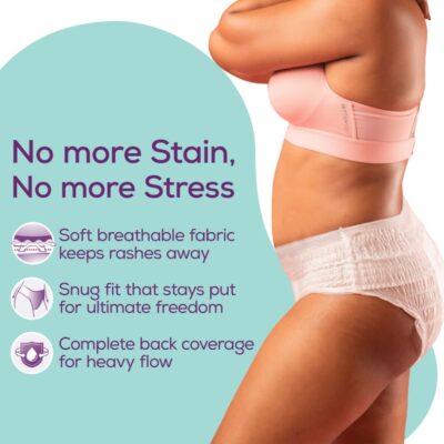 Evereve Period Panty For Girls & Women, (M-L), 10 Pcs, 360 Degree Coverage, 0% Leaks, High Absorbency For Heavy Flow, Maternity Delivery Pads, Postpartum & Overnight Protection, Disposable Panty - Image 5