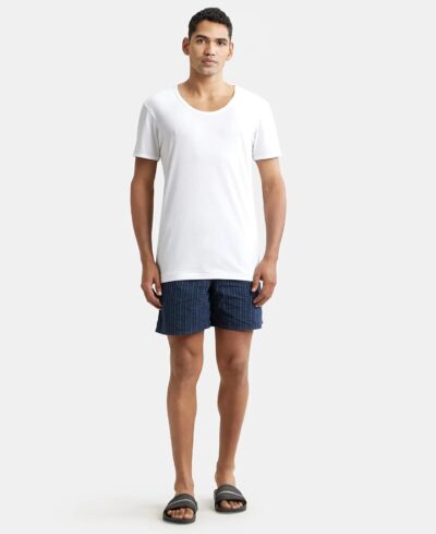 Jockey 8817 Men's Super Combed Cotton Round Neck Half Sleeved Vest with Extended Length for Easy Tuck (Pack of 2) - Image 5
