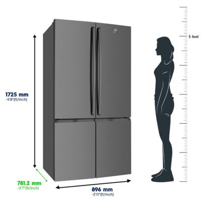 Electrolux 600L Frost Free Inverter French Door Refrigerator, TasteLockPlus Technology, FlexStor, Matte Dark Grey Stainless Steel, UltimateTaste 700, EQE6000A-B - Image 6