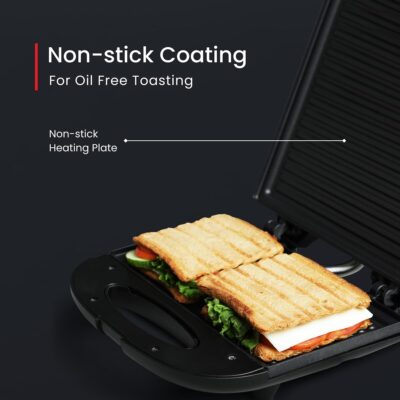 Prestige PGMFB 800 Watt Grill Sandwich Toaster with Fixed Grill Plates, Black - Image 3