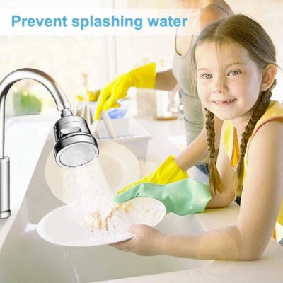 SHIDHMI Tap Extender for Kitchen Sink,360° Rotatable Splash Filter Faucet With 3 Modes,Upto 30% Water Saving,Kitchen Tap Extension,Sink Tap Extension for Kitchen/Bathroom,Silver,Short - Image 6