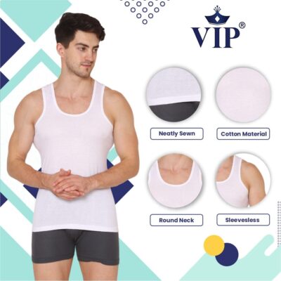 VIP Supreme Men's Cotton Regular Fit Vest (Pack Of 3) - Image 3