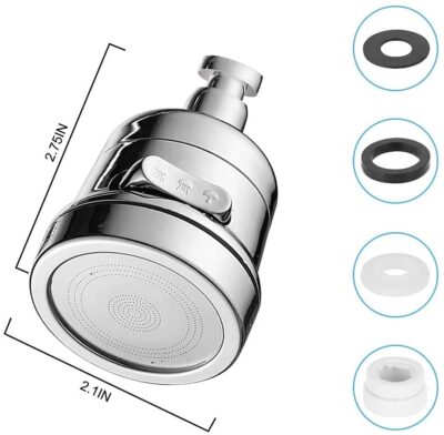 SHIDHMI Tap Extender for Kitchen Sink,360° Rotatable Splash Filter Faucet With 3 Modes,Upto 30% Water Saving,Kitchen Tap Extension,Sink Tap Extension for Kitchen/Bathroom,Silver,Short - Image 8