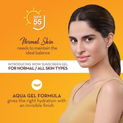 WOW Skin Science Sunscreen Gel For All Skin Types | SPF 55 PA++++ | With Glutathione & Aloe Vera Extract | Lightweight | Quick Absorbing | No White Cast | UVA & UVB Protection | 50 ml - Image 3