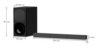 Sony HT-S20R Real 5.1ch Dolby Digital Soundbar for TV with subwoofer and Compact Rear Speakers, 5.1ch Home Theatre System (400W,Bluetooth & USB Connectivity, HDMI & Optical connectivity) - Image 3