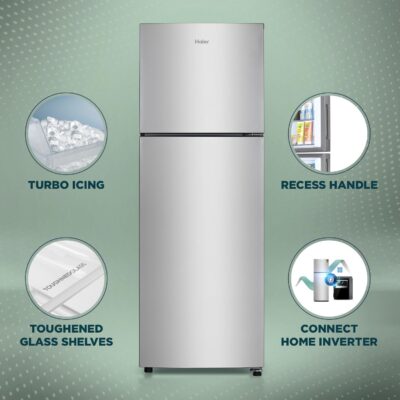 Haier 240 L, 2 Star, Frost Free Double Door Refrigerator (HEF-252EGS-P, Moon Silver) - Image 2