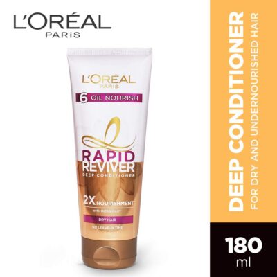 L'Oreal Paris Deep Conditioner, With Micro-Oils, Deeply Nourishes Dry Hair, No-Leave In Time, Rapid Reviver 6 Oil Nourish, 180ml - Image 2