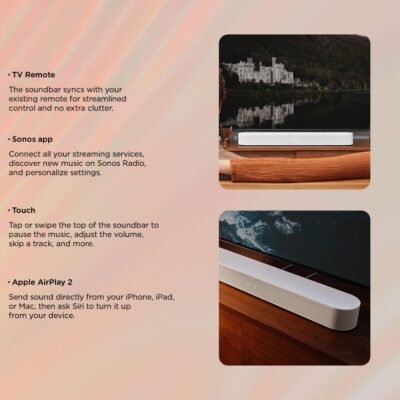 Sonos Beam 2 Wireless Soundbar (White) - Image 4