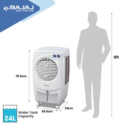 Bajaj PX25 Torque Personal Air Cooler 24L For Home|Room|Anti-Bacterial Honeycomb Cooling Pad|16Ft Powerful Air Throw|High Speed|Inverter Compatible|3-Yr Product 2-Yr Pump 1-Yr Motor Warranty【White】 - Image 6