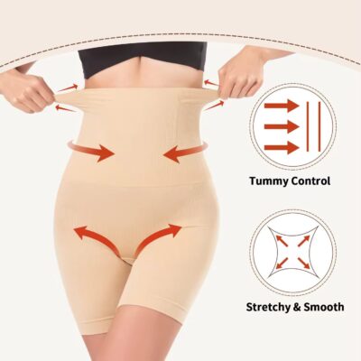 NIRDAMBHAY Tummy Tucker Women's High Waist Anti Rolling Strips Shapewear Comfortable Slimming Panties Underwear Body Compression Shorts (Size : 32 to 40 Inch) - Image 2