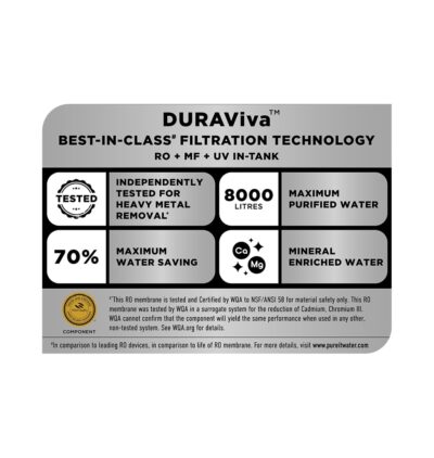 HUL Pureit Revito RO+MF+Mineral+UV in-Tank | INR 3000 Off on Exchange | 7 stage | 7L Capacity | Upto 70% Water Savings | Suitable for Borewell, Tanker & Municipal Water | DURAViva | Magenta - Image 2
