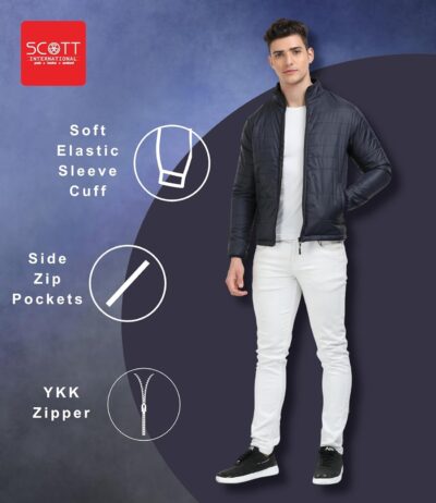 Scott International Winter Jacket for Men Bomber Jacket Mens Nylon Quilted standard length Puffer Jacket Full Sleeve Mens Jacket Monsoon Jackets for Men - Image 5