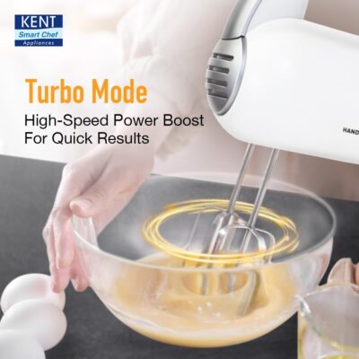 KENT 16051 Hand Blender 300 W | 5 Variable Speed Control | Multiple Beaters & Dough Hooks | Turbo Function, Plastic, 300 Watts - Image 3