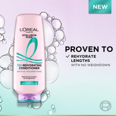 L’Oréal Paris Hyaluron Pure 72H Rehydrating Conditioner for smooth tangle-free hair, 175 ml - Image 2