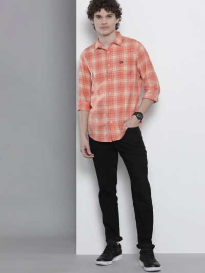 The Indian Garage Co Men Regular Fit Checkered Full Sleeves Cutaway Collar Casual Shirt - Image 6