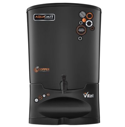 AquaDart Copper RO+UV+UF Water Purifier for Home 12 L/Hr Purification 8 L Storage Tank|Suitable for all Water Sources Borewell, Tanker, Municipal Water | Black - Image 2