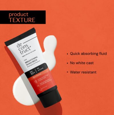 Deconstruct Brightening Sunscreen for Dry Skin with SPF 50+ | 8 hours Long Lasting Dewy Sunscreen | Water Resistant, No White Cast, Quick Absorbing | For Women and Men | 50gm - Image 3