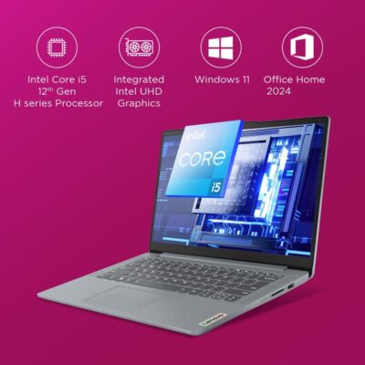 Lenovo IdeaPad Slim 3 12th Gen Intel Core i5-12450H (16GB RAM/512GB SSD/FHD/14 (35.5cm)/Windows 11/Office Home 2024/Alexa Built-in/3 mon. Game Pass/Grey/1.37Kg), 83EQ0072IN Laptop - Image 2
