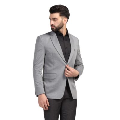 TAHVO Men Blazer Lycra Fabric Slim Fit Single Breasted Blazer - Image 3