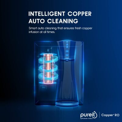 HUL Pureit RO+UV+MF+Copper+Mineral | INR 4000 Off on Exchange | 7 Stage Purification | 8L Capacity | Suitable for Borewell, Tanker & Municipal Water | Table Top | Wall Mountable | Black & Copper - Image 6