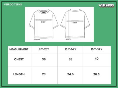 Veirdo® 100% Pure Cotton Oversized Loose Fit Drop Shoulder with Cool & Cozy Front Chest Graphic/Typographic Printed Round Neck Half Sleeve T-Shirt for Boys & Teens (Age Range: 11 to 15 Years) - Image 7