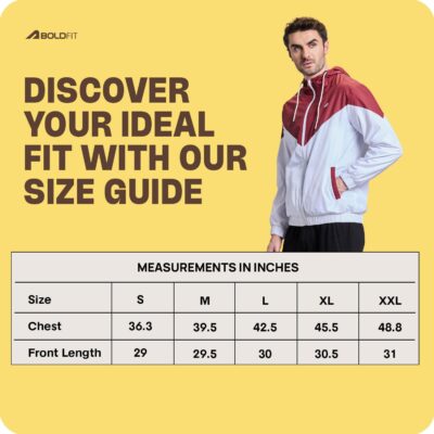 BoldFit Windcheater For Men Lightweight Jacket For Men Winter Wear Polyester Wind Cheaters For Men Track Jackets For Men Regular Fit Mens Jacket Multipurpose Stylish Men Jacket - Maroon White L - Image 3