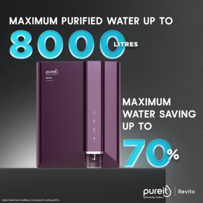 HUL Pureit Revito RO+MF+Mineral+UV in-Tank | INR 3000 Off on Exchange | 7 stage | 7L Capacity | Upto 70% Water Savings | Suitable for Borewell, Tanker & Municipal Water | DURAViva | Magenta - Image 5