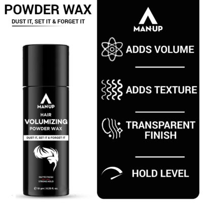 Man-Up Hair Volumizing Powder Wax For Men 10gm | Strong Hold With Matte Finish Hair Styling | All Natural & Zero Toxin Hair Styling Powder | Vegan & Cruelty Free - Image 3