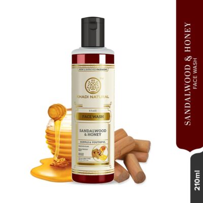 Khadi Natural Sandalwood & Honey Face Wash | Face Wash for Reducing Scars & Blemishes | Face Wash for Healthy Skin | Suitable for All Skin Types (210 ml) - Image 6