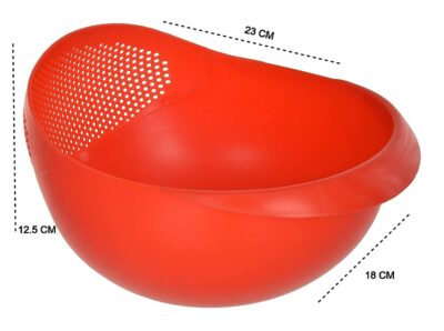 Clazkit Food Strainer Colander, Fruit Basket, Pasta Strainer, Vegetable Strainer, Kitchen Sieve, Washing Bowl, Unbreakable, (Color May Vary), Plastic - 11.3 x 18 x 24.1 Centimeters - Image 2