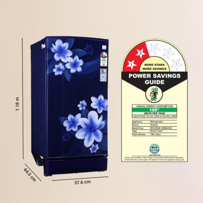 Godrej 180 L 2 Star Advanced Capillary Technology, With Jumbo Vegetable Tray Direct Cool Single Door Refrigerator(RD EDGE 205B WRF PP BL, Pep Blue) - Image 2